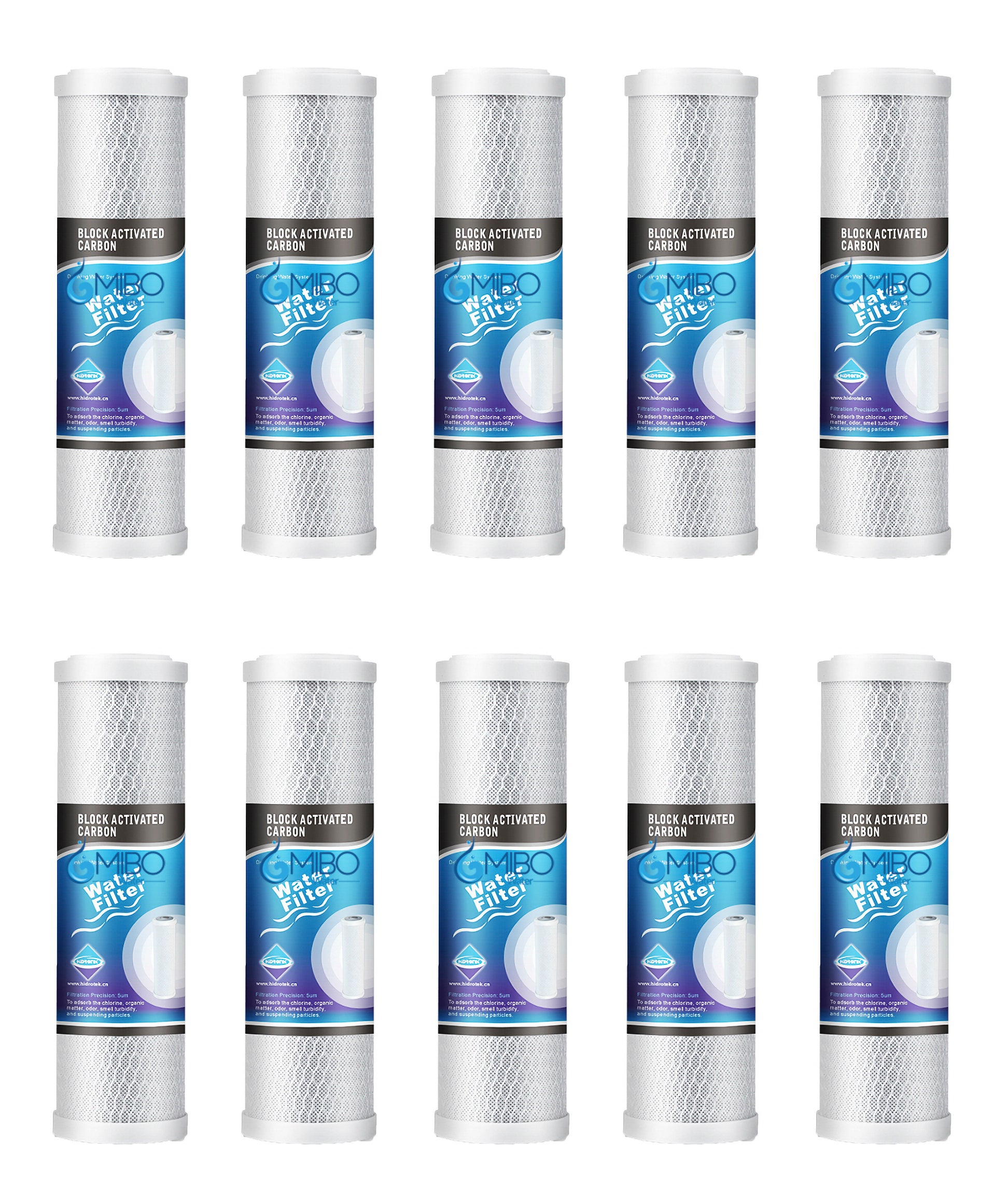 10 Filtro De Bloque De Carbón Activado 2.5x10¨