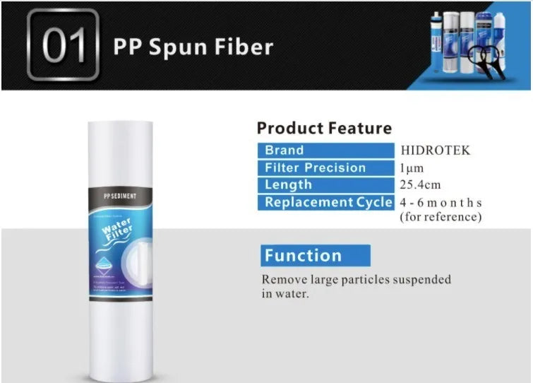 50 Filtro De Agua Sedimento Polipropileno 2.5x10