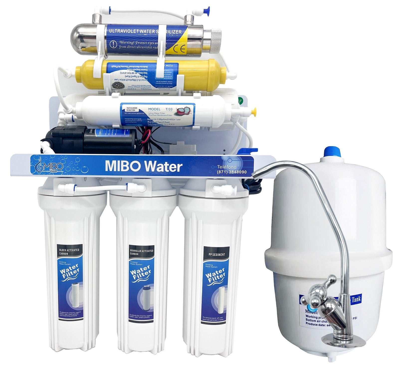 Osmosis Inversa 7 etapas 100 gpd + Uv + Mineral