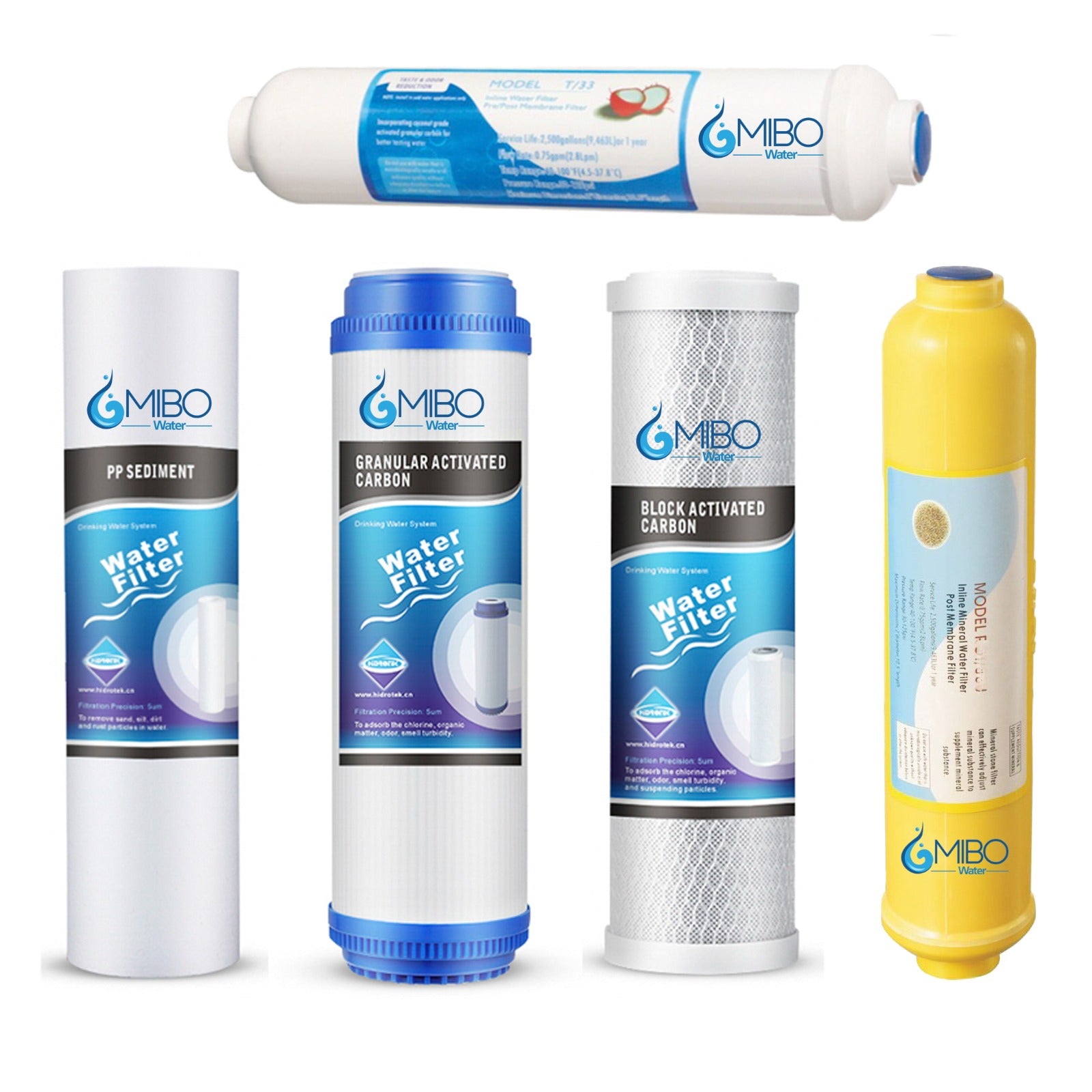 Kit 5 Repuesto Filtros Osmosis Inversa Mineral 2.5 X 10