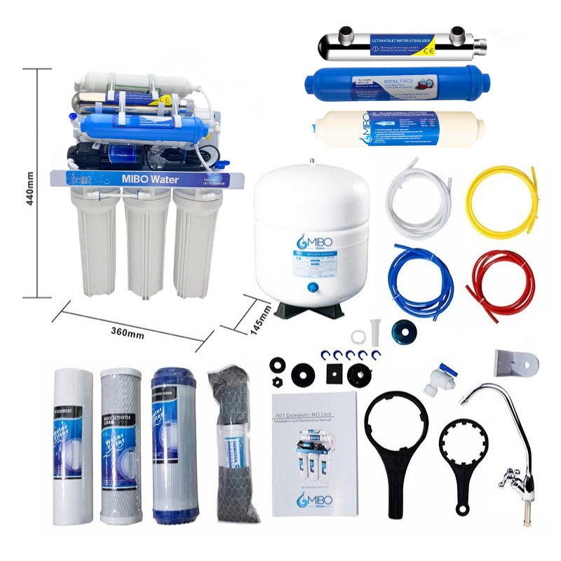 Mibo Water Osmosis Inversa 8 etapas Uv + Alcalino + Iones de Plata